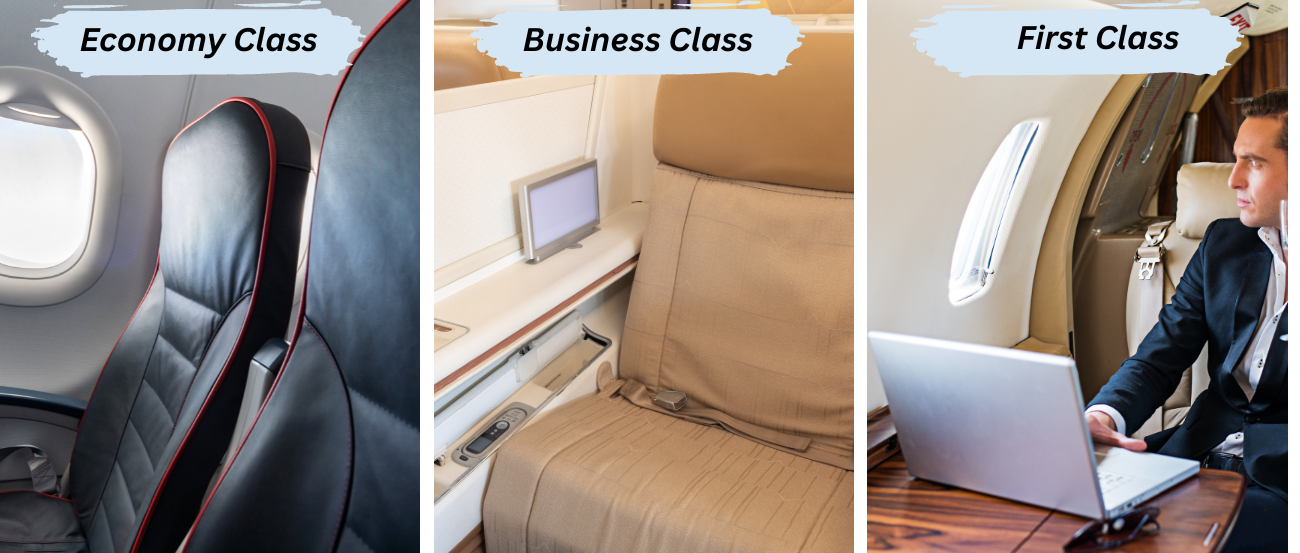 Economy, Business, And First Class Flights